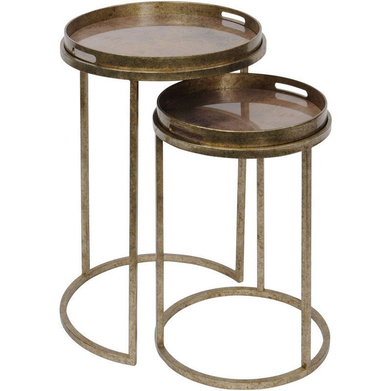 Vienna Antique Gold Atlas set of two side tables