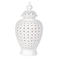 Pierced White Ginger Jar