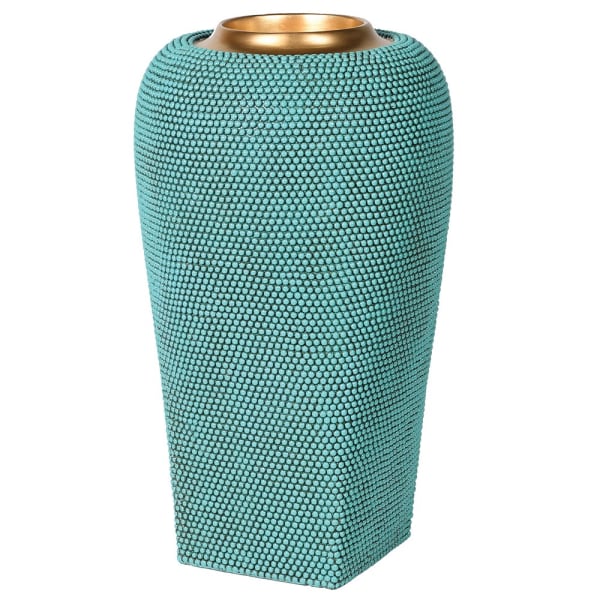 Turquoise beaded vase