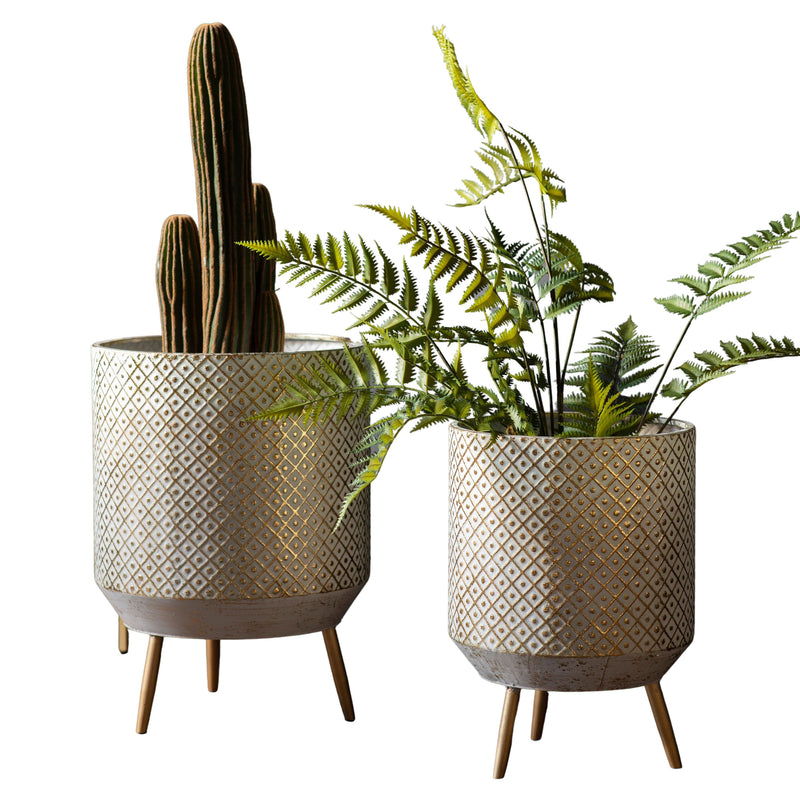 Amelia Metal planters (set of 2)