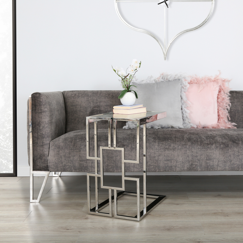 Geo Chrome Sofa Table