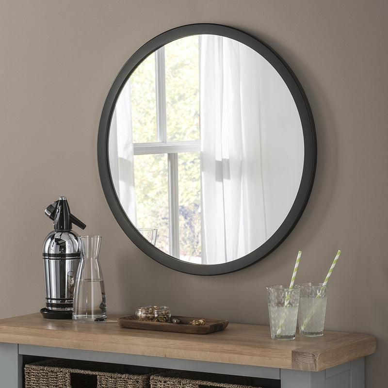 Classic Circle Dark Grey Mirror